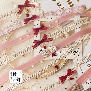 Bow-accent Fabric Choker (various Designs)