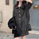 Long-sleeve Tweed Pocket Dress