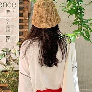 Faux-rattan Bucket Hat