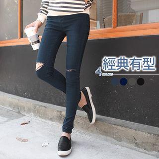 Destroyed Stretch Legging Jeans