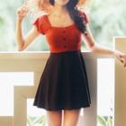 Set: Color Block Swim Dress + Bottom
