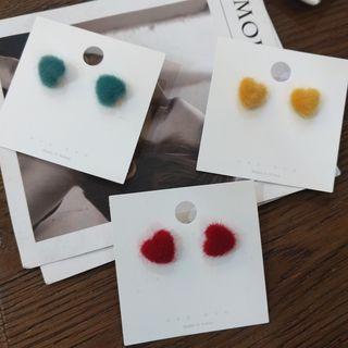 Chenille Heart Earring