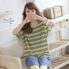 Inset Shirt Striped Top