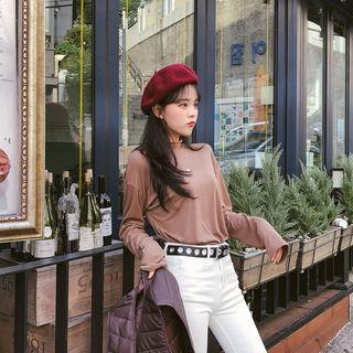 Mock-neck Relaxed-fit Top In 9 Colors