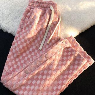 High Waist Checkerboard Sweatpants