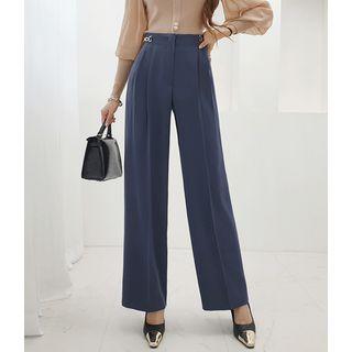 Chain-trim Pleated Dress Pants
