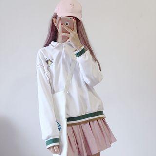 Embroidered Polo Sweatshirt White - One Size