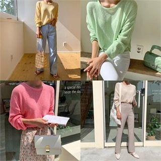 Cropped Oversized Knit Top
