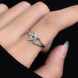 Star Ring Ring - 925 Silver - Silver - One Size