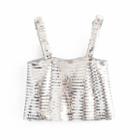 Spaghetti Strap Sequined Crop Top