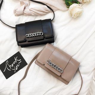 Faux-leather Chain Strap Detail Cross Bag