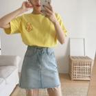 Short-sleeve Cheese Print T-shirt