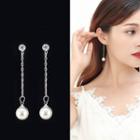 Faux Pearl Dangle Earring 1 Pair - Silver - One Size