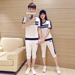 Couple Matching Set: Short-sleeve T-shirt + Sweatpants