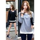 Mock Two-piece Long-sleeved T-shirt