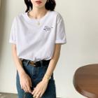 Plane Embroidered T-shirt
