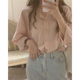 Plain Blouse Mauve Pink - One Size