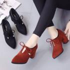 Tie-front Chunky Heel Pumps