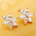 Rhinestone Flower Earring As Shown In Figure - One Size