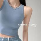 Skinny Cropped Knit Tank Top In 7 Colors
