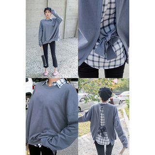 Round-neck Cutout-back Pullover