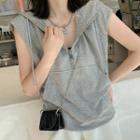 Sleeveless Half-zip Hooded Hoodie