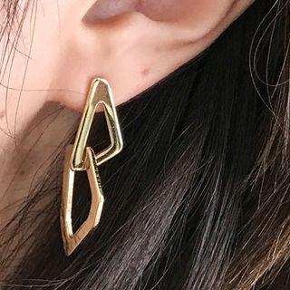 Geometric Linked-frame Earrings Gold - One Size