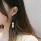 Faux Pearl Drop Earring 1 Pair - 2 Ways - Threader Earrings - S925 Silver - One Size