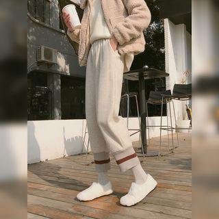 Contrast Trim Crop Harem Pants