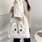 Cartoon Fleece Tote Bag White - One Size