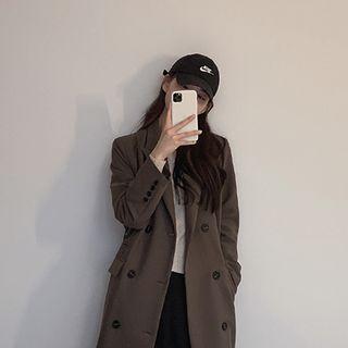Peaked-lapel Tie-waist Coat