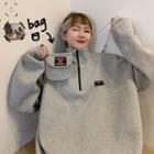 Set: Lettering Turtleneck Sweatshirt + Crossbody Bag