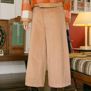 Applique Cropped Wide Leg Pants