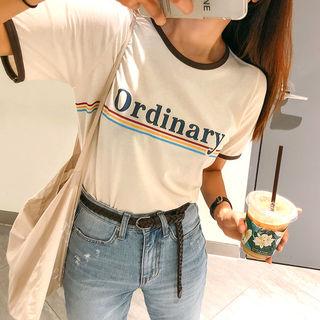 Ordinary Lettering Ringer T-shirt
