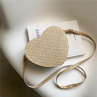 Woven Heart Crossbody Bag
