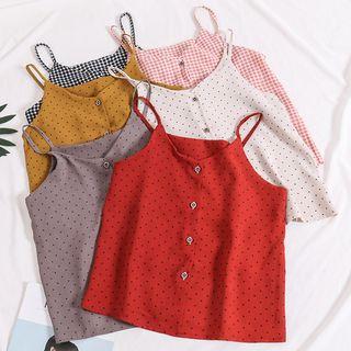 Button-down Patterned Camisole Top