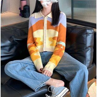 Jacquard Cardigan Orange - One Size