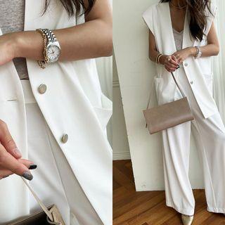 Padded Shoulder Knit Vest