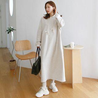 Side-pocket Long Hoodie Dress