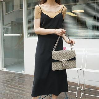 Spaghetti Strap V-neck Dress