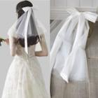 Wedding Bow Mesh Hair Clip White - One Size