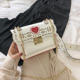 Cutout Faux Leather Crossbody Bag