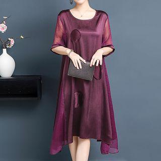 Short-sleeve Silk Dress