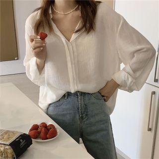 Long Sleeve Drop Shoulder Plain Shirt