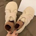 Cross Strpap Faux Shearling Moccasins