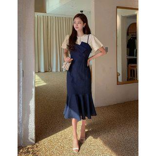 Sleeveless Fold-over Long Mermaid Dress