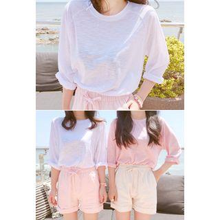 Crewneck Raglan-sleeve T-shirt