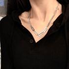 Geometric Alloy Necklace 729 - Silver - One Size