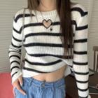 Cut-out Striped Sweater