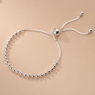 Sterling Silver Bead Bracelet 1 Pc - S925 Silver - One Size
